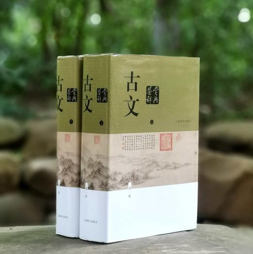 《古文鉴赏辞典》（新一版），精装，32开，上下两册，程千帆等著，上海辞书出版社2014年一版，印次不详，2104页，定价158，售价62元。品相95成。 商品图0