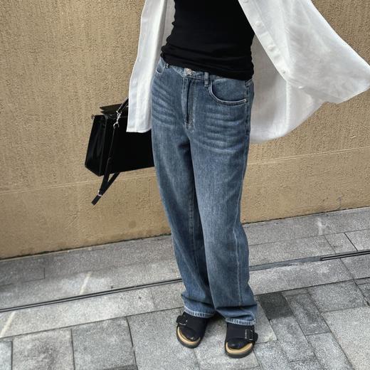 【包邮发顺丰】洛诗琳夏季新款柔软透气纯天然棉亲柔感阔腿直筒牛仔裤KTT326 商品图7