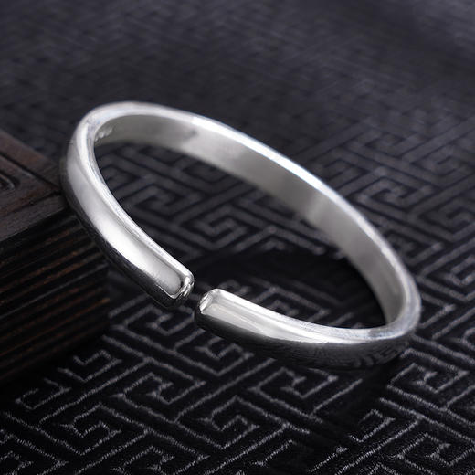 【虚怀若谷】子佩集S999银手工手镯原创设计【55071119】2407 商品图2