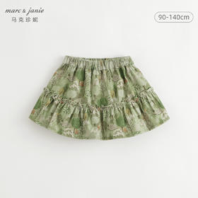 马克珍妮女童绿色丛林半身裙短裙儿童裙子2024年秋装新款241115