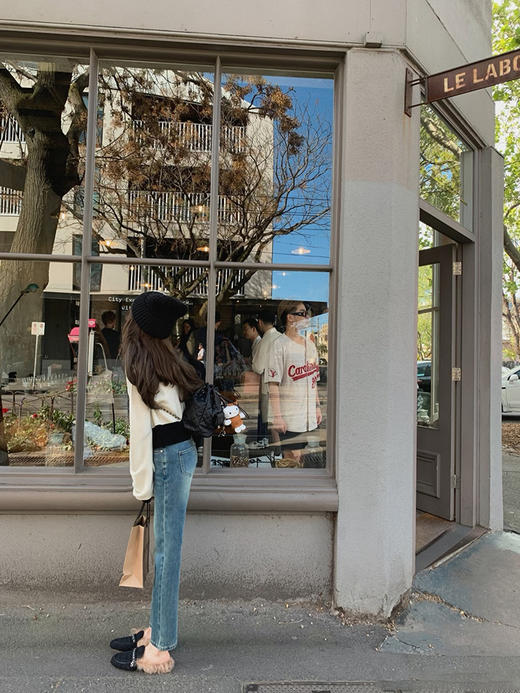 金蘑菇菇 Gabrielle嘉伯丽尔 中古香香/ 经典黑白拼色针织开衫 商品图2