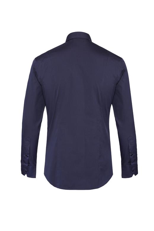 callisto藏青棉混纺休闲衬衫 商品图1