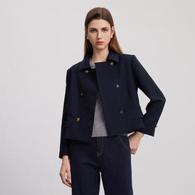 【短款双排扣西装外套】24年秋季新品女士时尚通勤商务西装小外套
