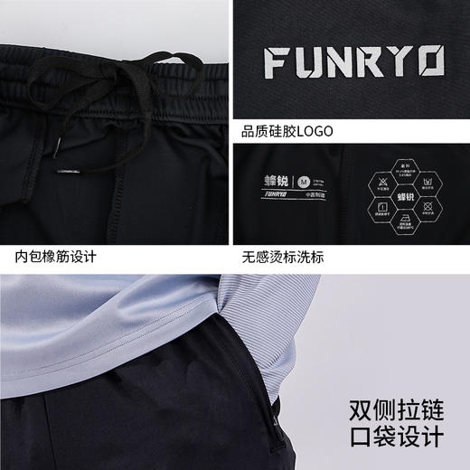 小李子蜂锐FUNRY灵动系列运动收腿裤修身弹力透气跑步健身训练长裤男 商品图2