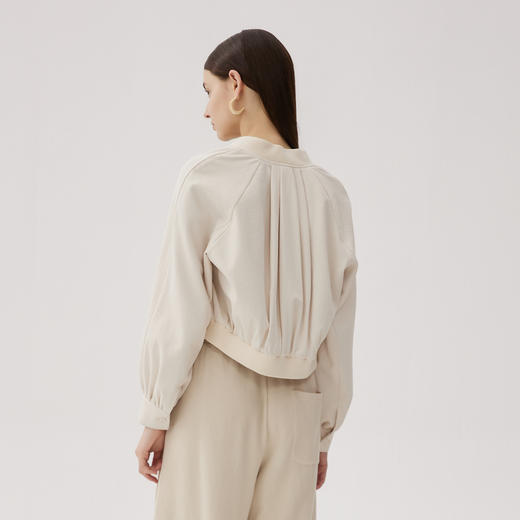 谜底短款外套女2024秋季新品简约风百搭T型宽松拉链夹克243MW0981 商品图2