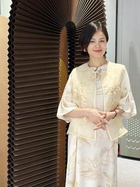 凯喜雅雾中花 新中式圆领马甲FLK2FHJL749