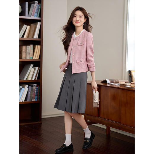 【1件72折】熙世界法式名媛流苏圆领小香风外套小个子短款上衣2025秋装新款 商品图3