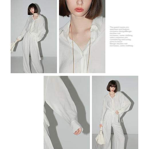 【秒杀】COCOBELLA设计感捏褶飘带衬衫女早秋灵动优雅通勤衬衣SR3067 商品图2