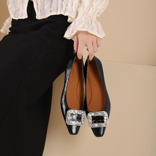 westory2024年秋季新款纯色小尖头低跟舒适优雅单鞋S24CE75091 商品图5