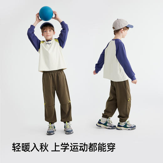 【大麦空气棉 280高克重】儿童分割工装束脚卫裤 PQK2406 商品图1