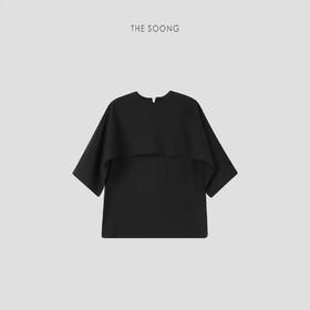 THESOONG|‘魔术师斗篷’100%高股双纱棉透气垂感圆领上衣HBWY4606