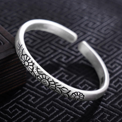 【暗恋回声】子佩集S999银手工手镯原创设计【55071218】2407 商品图1