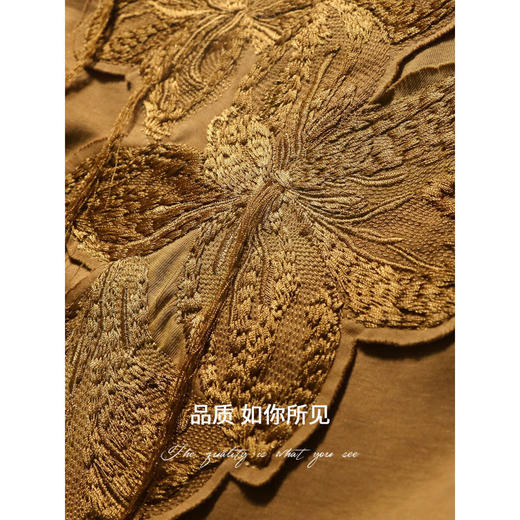 COCOBELLA立体回针流苏刺绣短袖T恤女质感通勤圆领上衣TS3012 商品图4