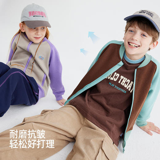 儿童拼色卫衣棒球服外套 PQWT2405 商品图2