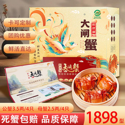 大闸蟹【礼盒装！阳澄湖大闸蟹蟹卡】肉质饱满,油润鲜香，油润鲜香，满膏满黄，中秋节送礼。ry 商品图6