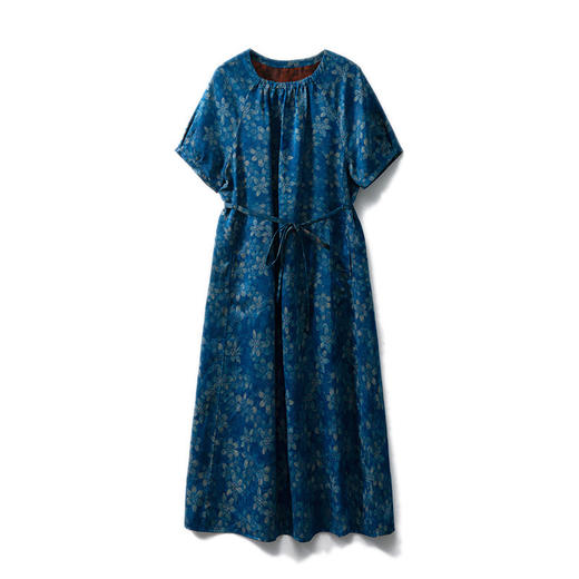 丁摩 双面穿轻奢女桑蚕丝连衣裙香云纱真丝连衣裙系带收腰裙子4ZF-YSDL063 商品图4