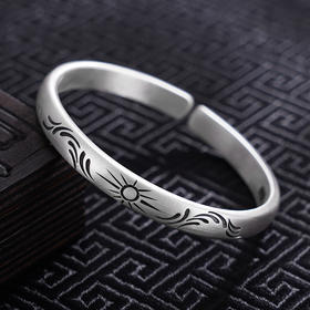 【如日方升】子佩集S999银手工手镯原创设计【55071221】2407