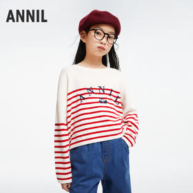 女童短版绣花毛衣新款安奈儿童装实体店同款AG434522