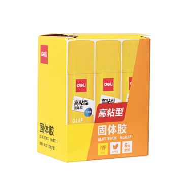 得力(deli)15g高粘度PVP固体胶水 无甲醛快干耐用胶棒 强力粘接 学生文具 6支装 办公用品 6370 商品图2