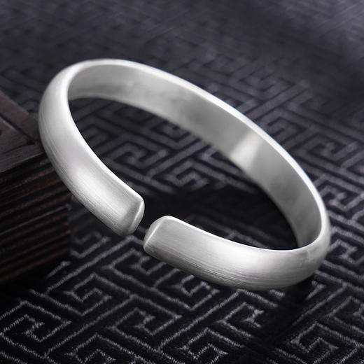 【花蝶缱绻】子佩集S999银手工手镯原创设计【55071210】2407 商品图4