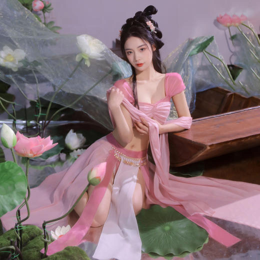 霏慕 情趣内衣古装角色扮演绝世舞姬仙女下凡分片露臀古风装性感睡衣6469  均码 商品图4