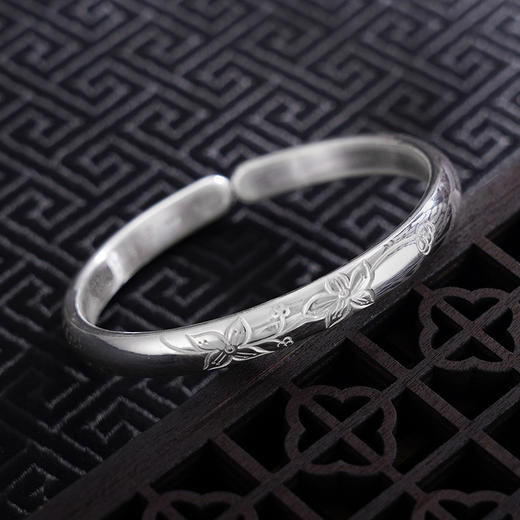 【花韵悠扬】子佩集S999银手工手镯原创设计【55071113】2407 商品图3