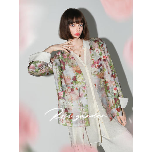 【有赞】COCOBELLA新中式仿宋锦流光织金印花盘扣西装通勤外套SC0003 商品图2