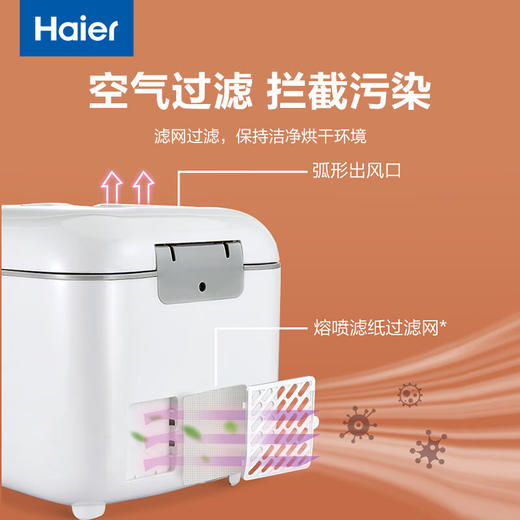 海尔（Haier）内衣内裤消毒机 婴儿奶瓶消毒带烘干机二合一内衣裤紫外线杀菌玩具用品碗筷消毒烘干器 HBS-U202(升级版 双灯管 触控屏) 商品图6