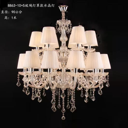 8863-10+5玻璃灯罩水晶灯（运费自理） 商品图0