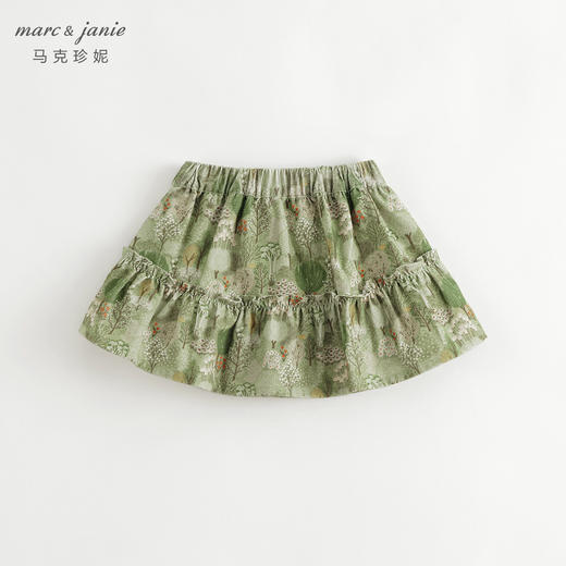 马克珍妮女童绿色丛林半身裙短裙儿童裙子2024年秋装新款241115 商品图1