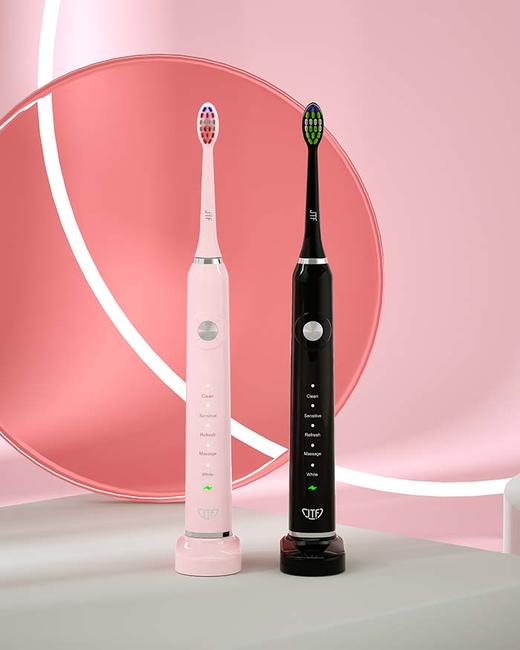 JTF电动牙刷P200 成人软毛全自动声波无线无线感应充电式 黑色/白色/粉色/薄荷绿 商品图9