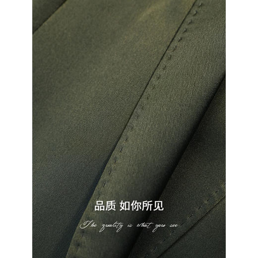 OCOBELLA重工贡针青果领丝光缎面西装老钱风精致OL西服SI7019 商品图4