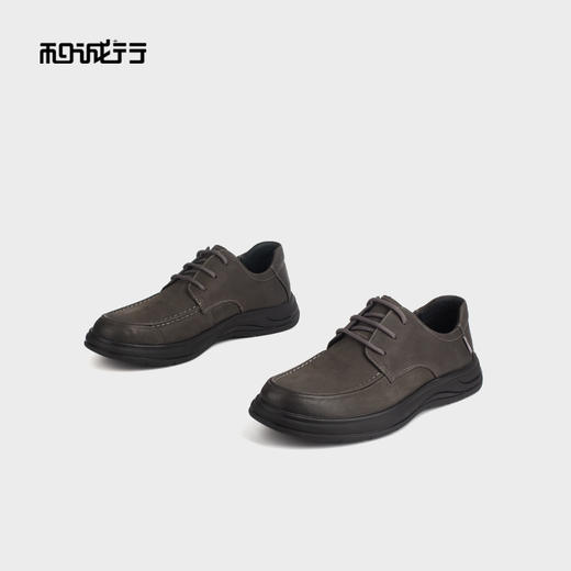 和诚行 2024秋冬新款舒适透气商务皮鞋男真皮系带休闲皮鞋0551155 商品图3