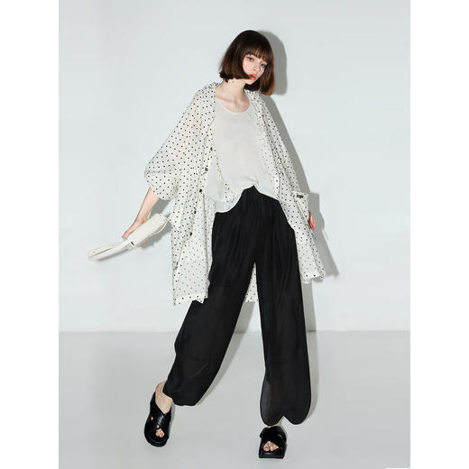 COCOBELLA立体植绒波点莱赛尔遮阳衫女秋连帽休闲外套SN3006 商品图2