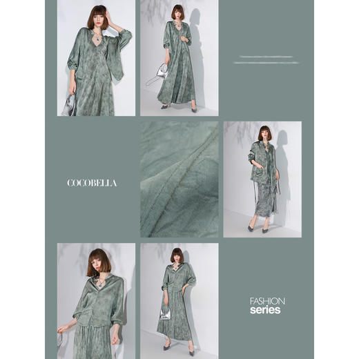 COCOBELLA[只此青绿]新中式竹叶印花衬衫[双面穿]立领上衣SR0052 商品图3