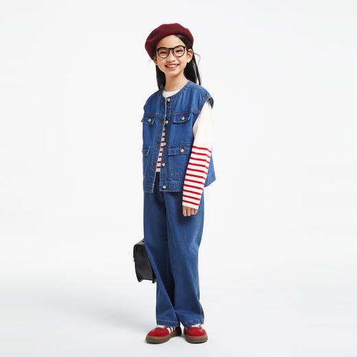 女童泡芙牛仔马夹新款安奈儿童装AG432520 商品图5