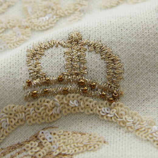 谜底套头针织衫短袖女2024秋季新品复古风原创提花毛衫243MZ1292 商品图3