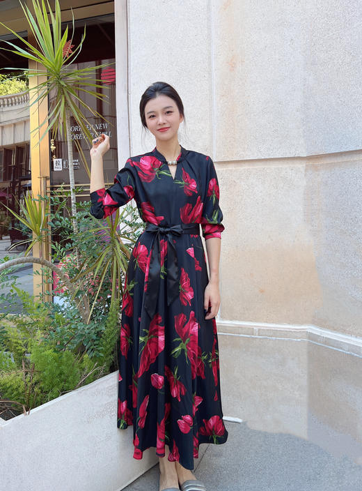 胭脂色连衣裙HJ3S51 商品图1