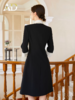 AD优雅知性法式连衣裙女新款轻奢高级感提花撞色西装裙通勤职业装送腰带 商品缩略图3