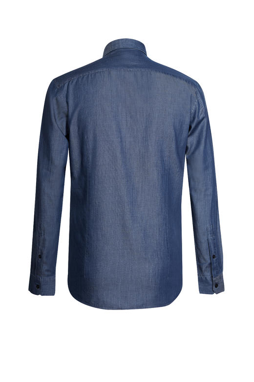 callisto蓝色莱赛尔混纺休闲衬衫 商品图4