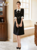 AD优雅知性法式连衣裙女新款轻奢高级感提花撞色西装裙通勤职业装送腰带 商品缩略图2