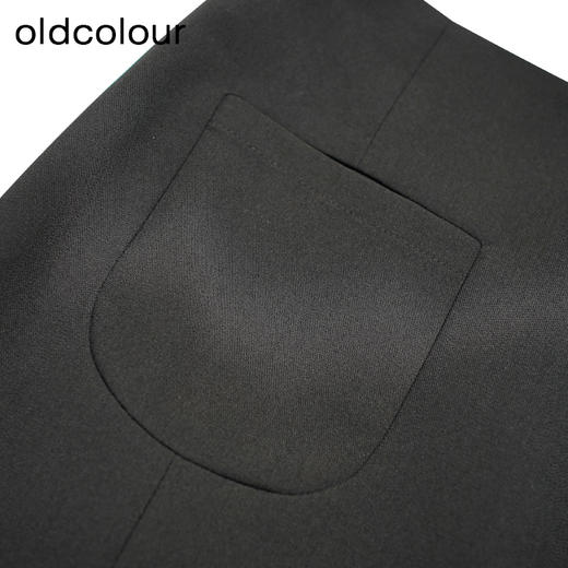 oldcolour秋季新款高腰设计感时尚开叉黑色鱼尾裙女GP31063011 商品图2