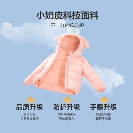 笛莎Deesha 女童羽绒服轻薄秋冬2024新款轻薄连帽羽绒服 商品图2