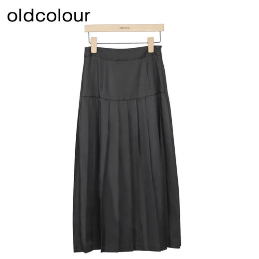 oldcolour黑色百褶裙秋季新款气质高腰显瘦百搭半身裙GO31063885 商品图0