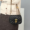 菱格小方包 | VINEY含牛皮时尚百搭高级感单肩斜挎包精致优雅小金球女包4426 商品缩略图7