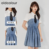 oldcolour2023夏新款纯棉学院风小个子牛仔拼接连衣裙GO21107708 商品缩略图1