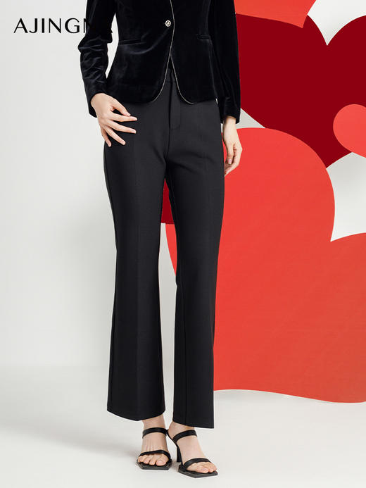 【商场同款】阿菁娜2024秋季新款修身精致微喇长裤A29Q210030 商品图1