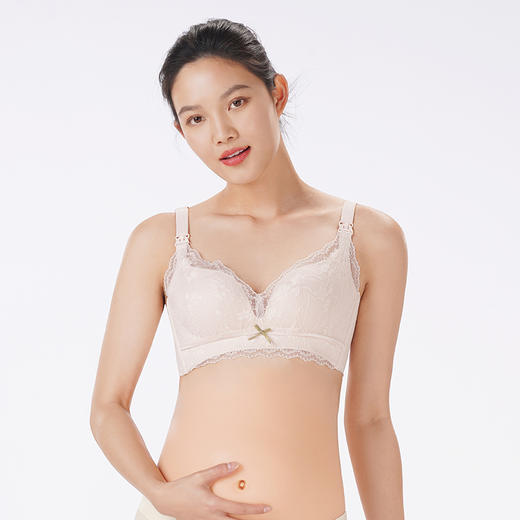 都市丽人内衣快乐妈咪孕哺文胸蕾丝薄文胸3/4杯三排扣无钢圈LBT2R2 商品图2