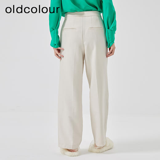 oldcolour2023春季新款简约气质高腰显瘦阔腿西装裤女HO14073224 商品图4