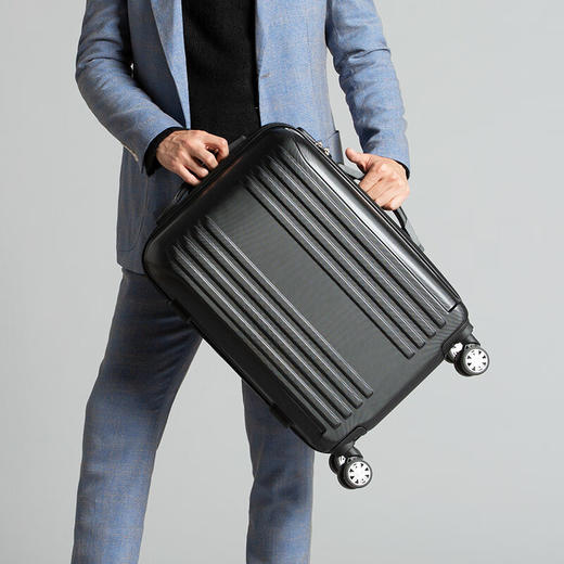 京东京造 时尚个性拉杆箱 黑色【DK】20英寸 商品图3